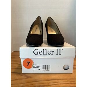 GELLER II Las Vegas Black Fabric Pumps Heels Women's Size 7 GE10025